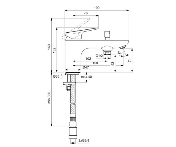 смеситель для ванны IDEAL STANDARD CERALIFE C
